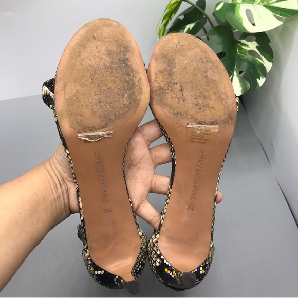 Banana Republic snake skin bare dress hells size 8.5 - Picture 8 of 10